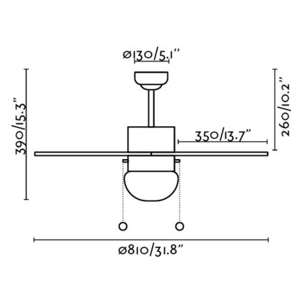 FARO 33179 - Wentylator sufitowy PALAO 1xE14/40W/230V