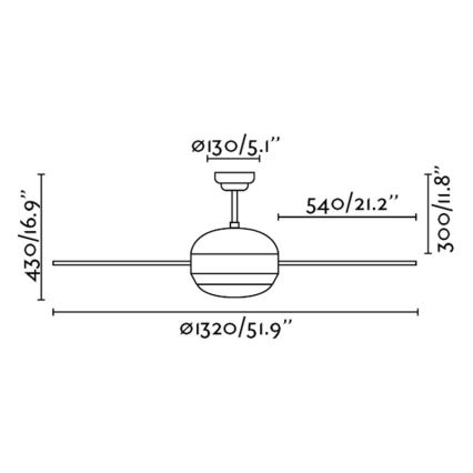 FARO 33314 - Wentylator sufitowy VANU 1xE27/60W/230V