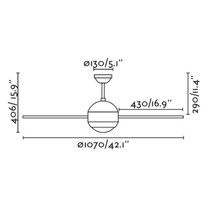 FARO 33347 - Wentylator sufitowy HONOLULU 1xG9/9W/230V