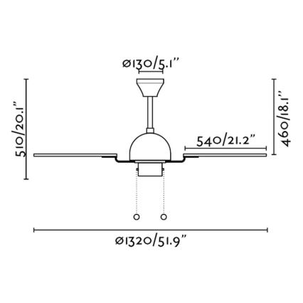 FARO 33352 - Wentylator sufitowy CUBA