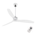 FARO 33394 - Wentylator sufitowy JUST FAN chrom błyszczący/przezroczysty + pilot