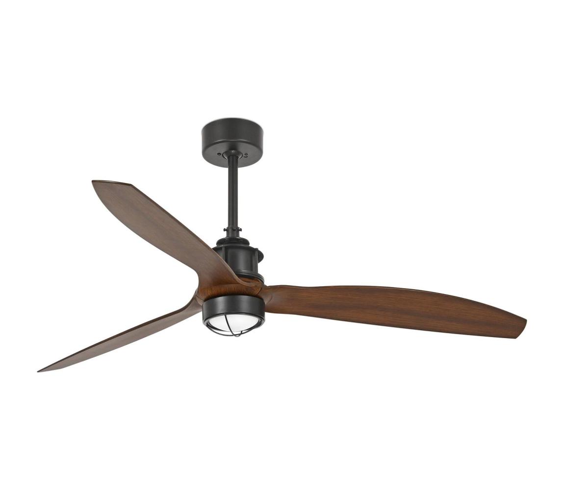 FARO 33395WT1N-LED ściemnialny wentylator sufitowy JUST FAN M 16W/230V śr. 128 cm brązowy/czarny WT + DO