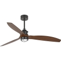 FARO 33395WT1N - ściemnialny wentylator sufitowy LED JUST FAN M LED/16W/230V śr. 128 cm brązowy/czarny Wi-Fi Tuya + pilot zdalnego sterowania