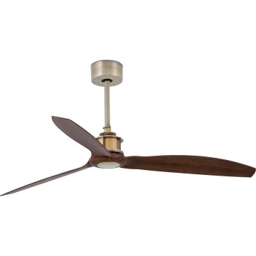 FARO 33398WT - Wentylator sufitowy JUST FAN M, śr. 128 cm, brązowy/mosiężny, Wi‑Fi Tuya + pilot zdalnego sterowania