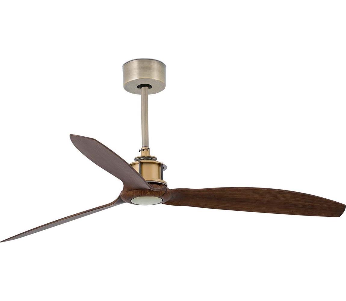 FARO 33398WT - Wentylator sufitowy JUST FAN M, średnica 128 cm, brązowy/mosiężny, Wi-Fi Tuya + pilot