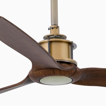 FARO 33398WT - Wentylator sufitowy JUST FAN M, śr. 128 cm, brązowy/mosiężny, Wi‑Fi Tuya + pilot zdalnego sterowania