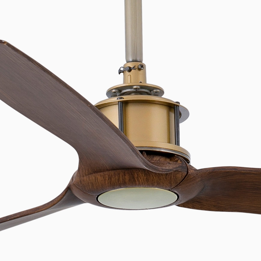 FARO 33398WT - Wentylator sufitowy JUST FAN M, śr. 128 cm, brązowy/mosiężny, Wi‑Fi Tuya + pilot zdalnego sterowania