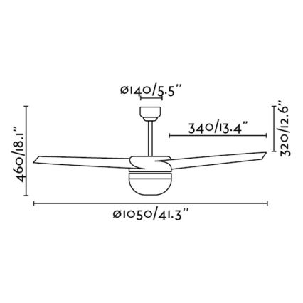 FARO 33415 - Wentylator sufitowy EASY 2xE27/15W/230V