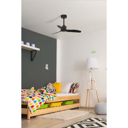 FARO 33424WT - Wentylator sufitowy JUST FAN S Ø 81 cm czarny Wi‑Fi Tuya + pilot zdalnego sterowania