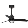 FARO 33424WT1N - ściemnialny wentylator sufitowy JUST FAN S z LED 16 W, 230 V, średnica 81 cm, czarny, Wi-Fi Tuya + pilot zdalnego sterowania