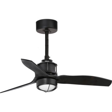 FARO 33424WT1N - ściemnialny wentylator sufitowy JUST FAN S z LED 16 W, 230 V, średnica 81 cm, czarny, Wi-Fi Tuya + pilot zdalnego sterowania