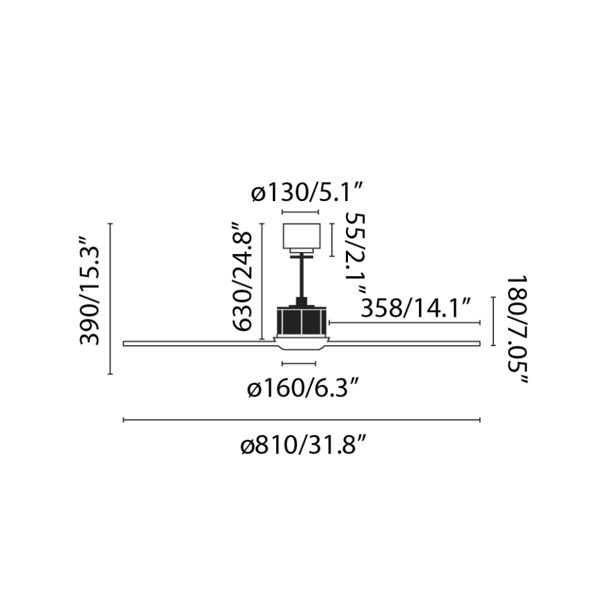 FARO 33425 - Wentylator sufitowy JUST FAN o średnicy 81 cm + pilot zdalnego sterowania