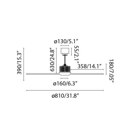 FARO 33425 - Wentylator sufitowy JUSTFAN