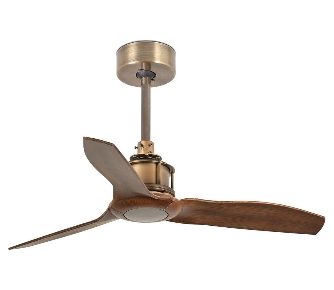 FARO 33428WT - Wentylator sufitowy JUST FAN S, średnica 81 cm, brązowy/mosiężny, Wi‑Fi Tuya + pilot