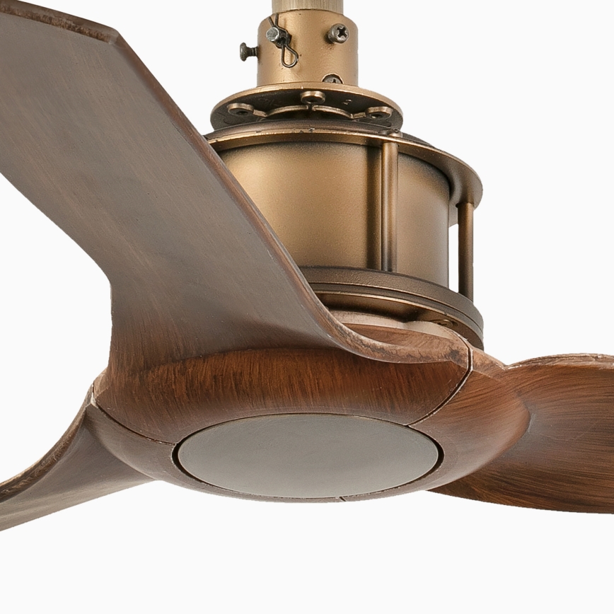 FARO 33428WT - Wentylator sufitowy JUST FAN S Ø 81 cm brązowy/mosiężny Wi-Fi Tuya + pilot zdalnego sterowania