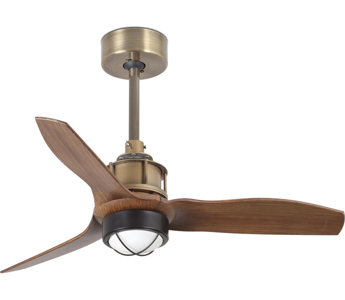 FARO 33428WT1N- LED ściemnialny wentylator sufitowy JUST FAN S 16W/230V śr. 81 cm brązowy/mosiężny WT + pilot