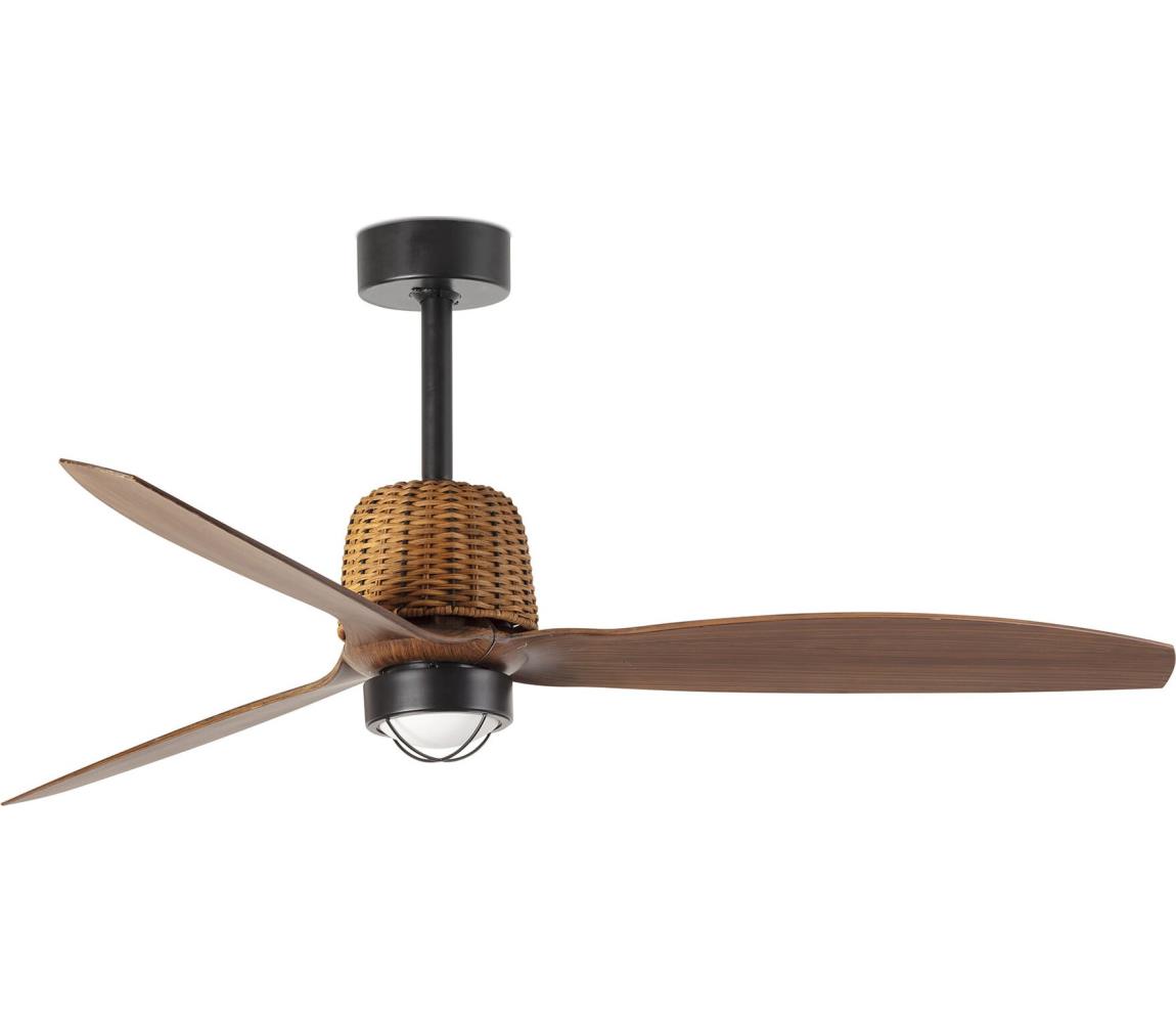 FARO 334351N - Wentylator LED ze ściemniaczem WEAVER M 16W/230V śr. 128 cm brązowy/czarny + pilot