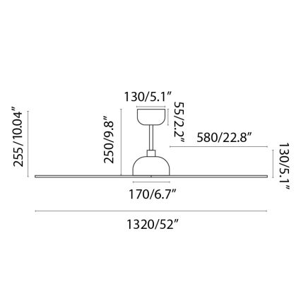 FARO 33447WT - Wentylator sufitowy GOTLAND L brązowe/czarny śr. 132 cm Wi-Fi Tuya + pilot zdalnego sterowania
