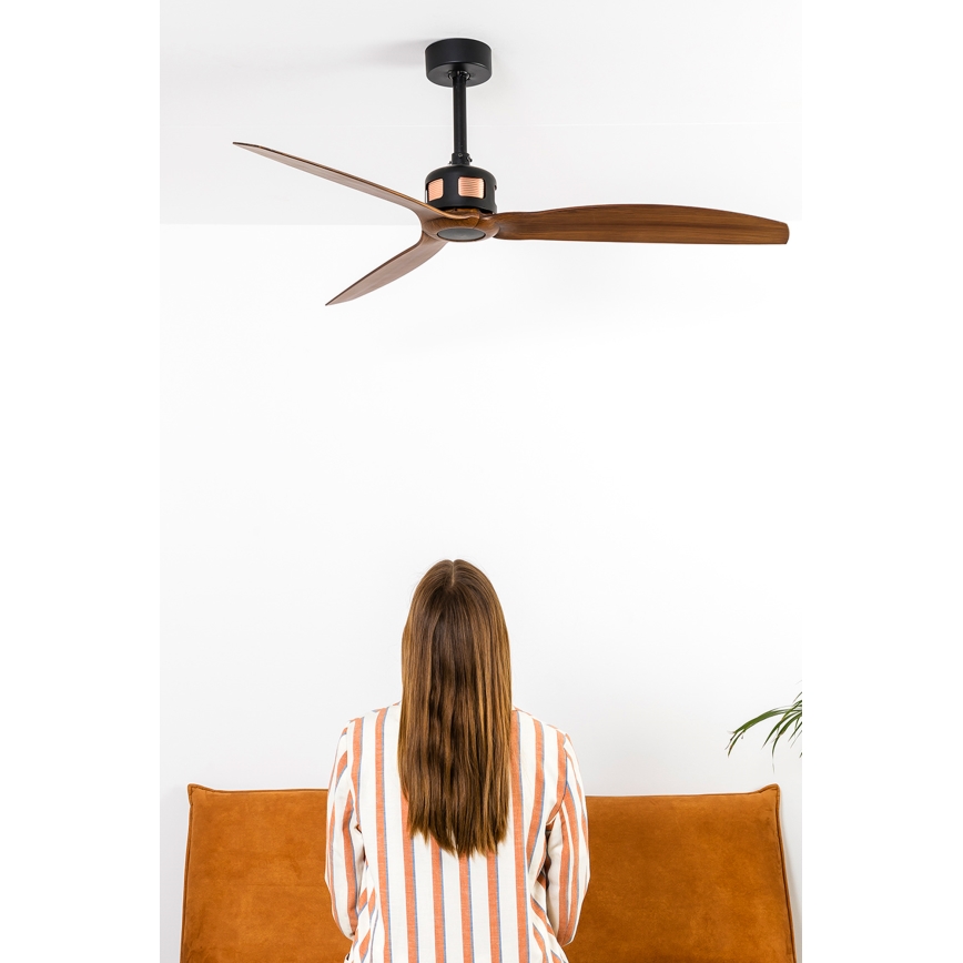 FARO 33451WT - Wentylator sufitowy COPPER FAN M, średnica 128 cm, brązowy/czarny, Wi-Fi Tuya + pilot zdalnego sterowania