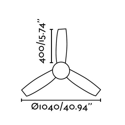 FARO 33455 - Wentylator sufitowy MINI UFO 2xE27/20W/230V + pilot zdalnego sterowania