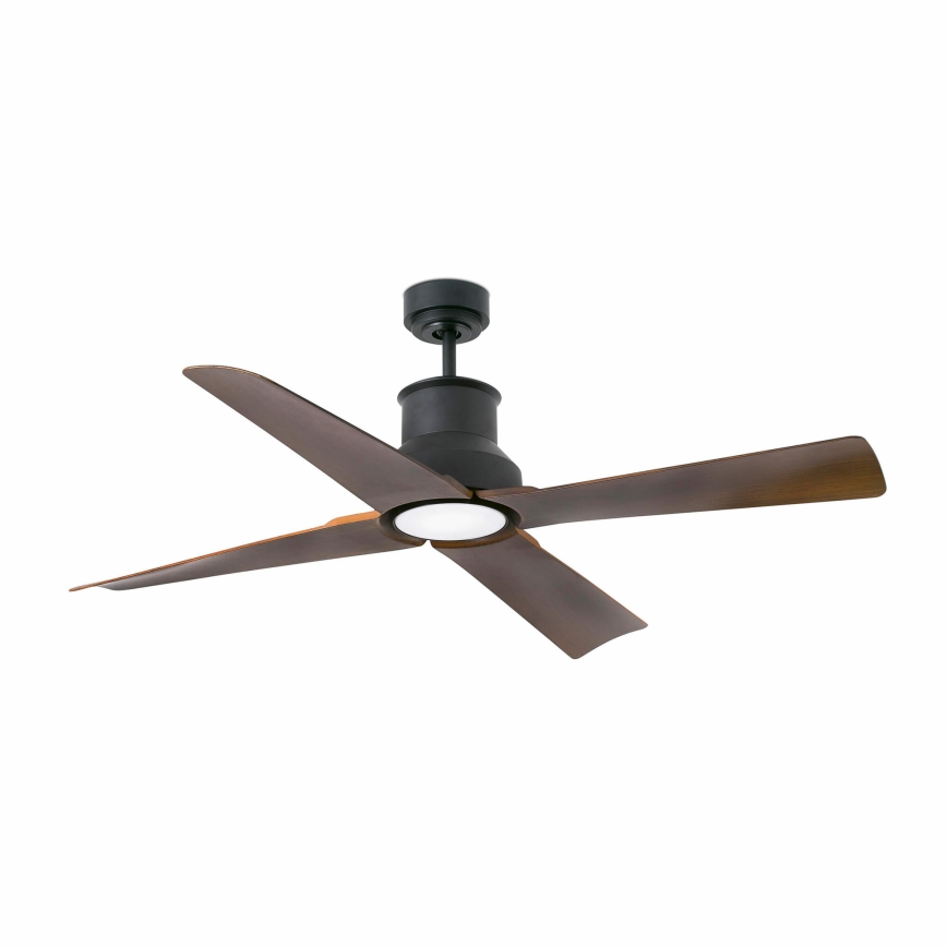 FARO 33481-7 - Wentylator sufitowy LED WINCHE LED/15W/230V IP44 brązowe/czarne + Pilot zdalnego sterowania