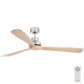 FARO 33504DC - Wentylator sufitowy LANTAU XL drewno/matowy chrom śr. 168 cm + zdalne sterowanie