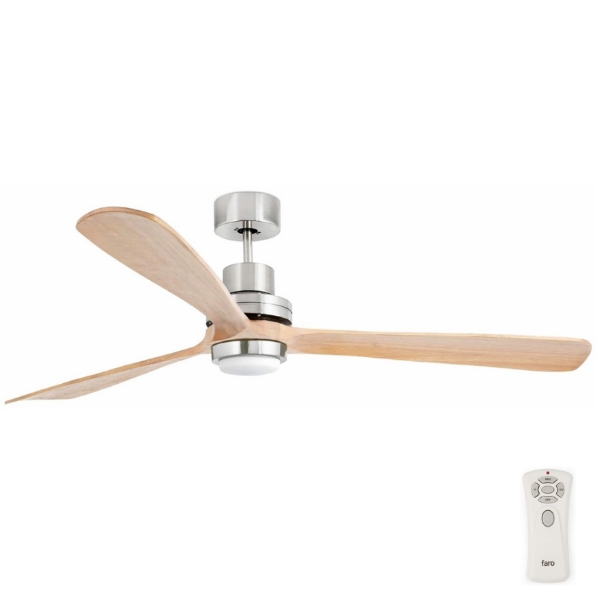 FARO 33505DC - Wentylator sufitowy LED LANTAU XL LED/15W/230V drewno/matowy chrom śr. 168 cm + zdalne sterowanie