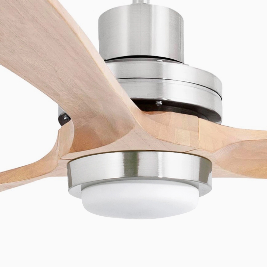 FARO 33505DC - Wentylator sufitowy LED LANTAU XL LED/15W/230V drewno/matowy chrom śr. 168 cm + zdalne sterowanie