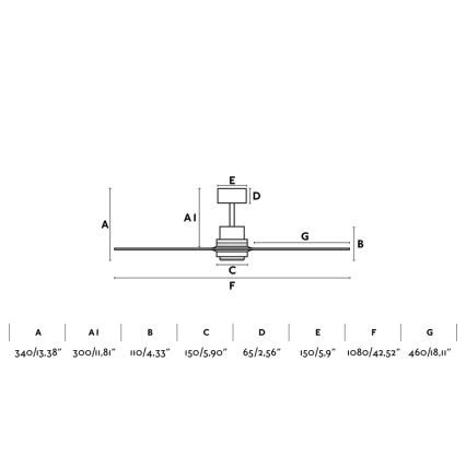 FARO 33508 - Wentylator sufitowy MINI LANTAU chrom/brązowy