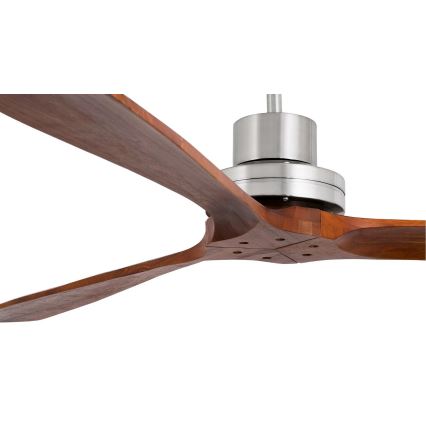 FARO 33508DC - Wentylator sufitowy MINI LANTAU matowy chrom/brązowy śr. 108 cm + zdalne sterowanie