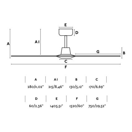 FARO 33511 - Wentylator sufitowy MOREA