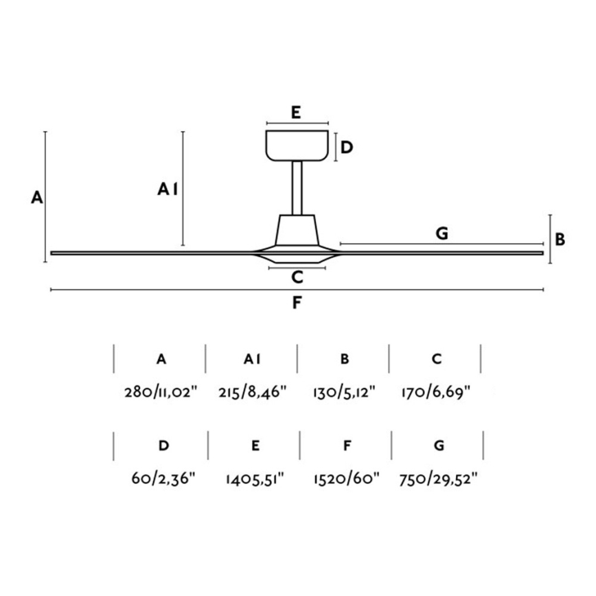 FARO 33511 - Wentylator sufitowy MOREA