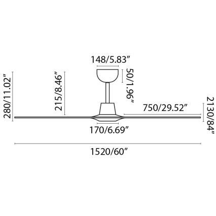 FARO 33511WP - Wentylator sufitowy MOREA L brązowy śr. 152 cm SMART +pilot