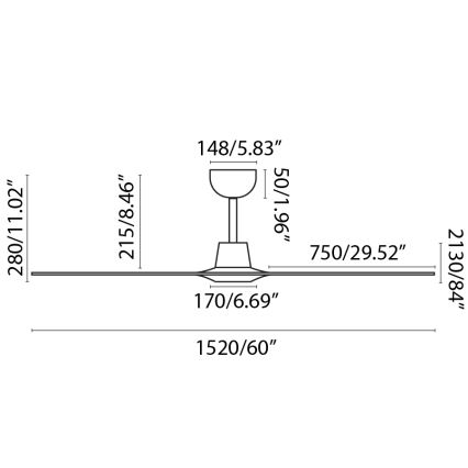 FARO 33511WP - Wentylator sufitowy MOREA L brązowy śr. 152 cm SMART +pilot