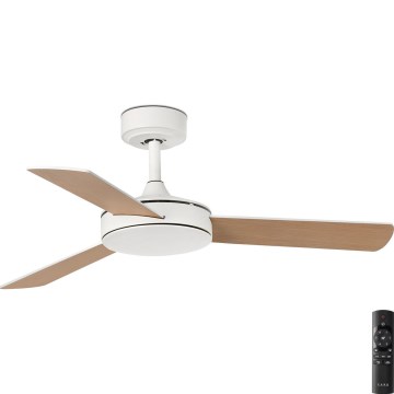 FARO 33603DC - Wentylator sufitowy MINI MALLORCA brązowo-biały pr. 106 cm + pilot do zdalnego sterowania
