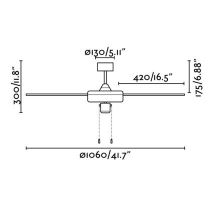 FARO 33611 - Wentylator sufitowy FACTORY chrom