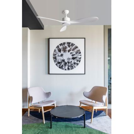 FARO 33750DCWT - Wentylator sufitowy LUZON L biały śr. 132 cm Wi-Fi Tuya + zdalne sterowanie