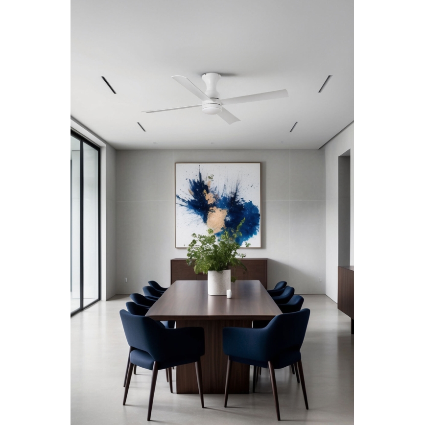 FARO 33756WT - Wentylator sufitowy LED FRASER XL LED/16W/230V biały śr. 120 cm Wi-Fi Tuya + pilot zdalnego sterowania