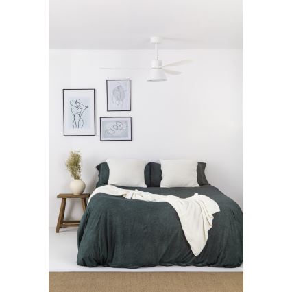 FARO 33760WT-22 - ściemnialny sufitowy wentylator LED AMELIA L CONE LED/20W/230V 2700/3500/5000K biały średnica 132 cm Wi-Fi Tuya + pilot zdalnego sterowania