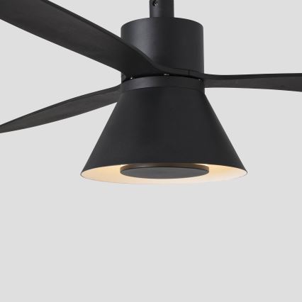FARO 33761WT-23 - LED Ściemnialny wentylator sufitowy AMELIA L CONE LED/20W/230V 2700/3500/5000K czarny śr. 132 cm Wi-Fi Tuya + pilot zdalnego sterowania