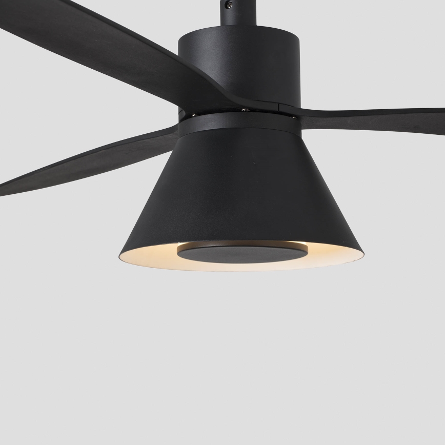 FARO 33761WT-23 - LED Ściemnialny wentylator sufitowy AMELIA L CONE LED/20W/230V 2700/3500/5000K czarny śr. 132 cm Wi-Fi Tuya + pilot zdalnego sterowania