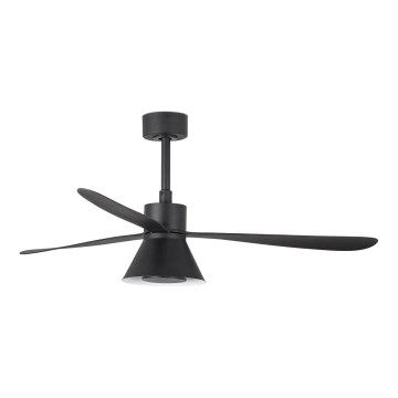 FARO 33761WT-23 - LED Ściemnialny wentylator sufitowy AMELIA L CONE LED/20W/230V 2700/3500/5000K czarny śr. 132 cm Wi-Fi Tuya + pilot zdalnego sterowania