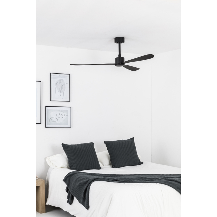 FARO 33761WT - Wentylator sufitowy AMELIA L czarny śr. 132 cm Wi-Fi Tuya + pilot zdalnego sterowania