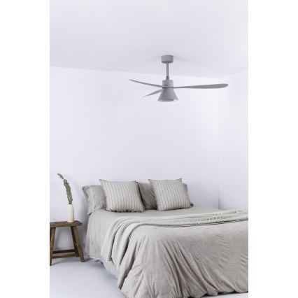 FARO 33762WT-24 - LED Ściemnialny wentylator sufitowy AMELIA L CONE LED/20W/230V 2700/3500/5000K szare śr. 132 cm Wi-Fi Tuya + pilot zdalnego sterowania