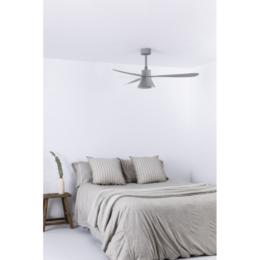 FARO 33762WT-24 - LED Ściemnialny wentylator sufitowy AMELIA L CONE LED/20W/230V 2700/3500/5000K szare śr. 132 cm Wi-Fi Tuya + pilot zdalnego sterowania