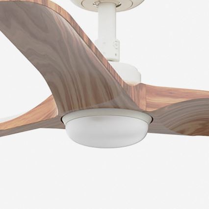 FARO 33805WT-1TW - LED Ściemnialny wentylator sufitowy HEYWOOD S LED/10W/230V 2700/4000/6000K drewno/biały śr. 90 cm Wi-Fi Tuya + pilot zdalnego sterowania