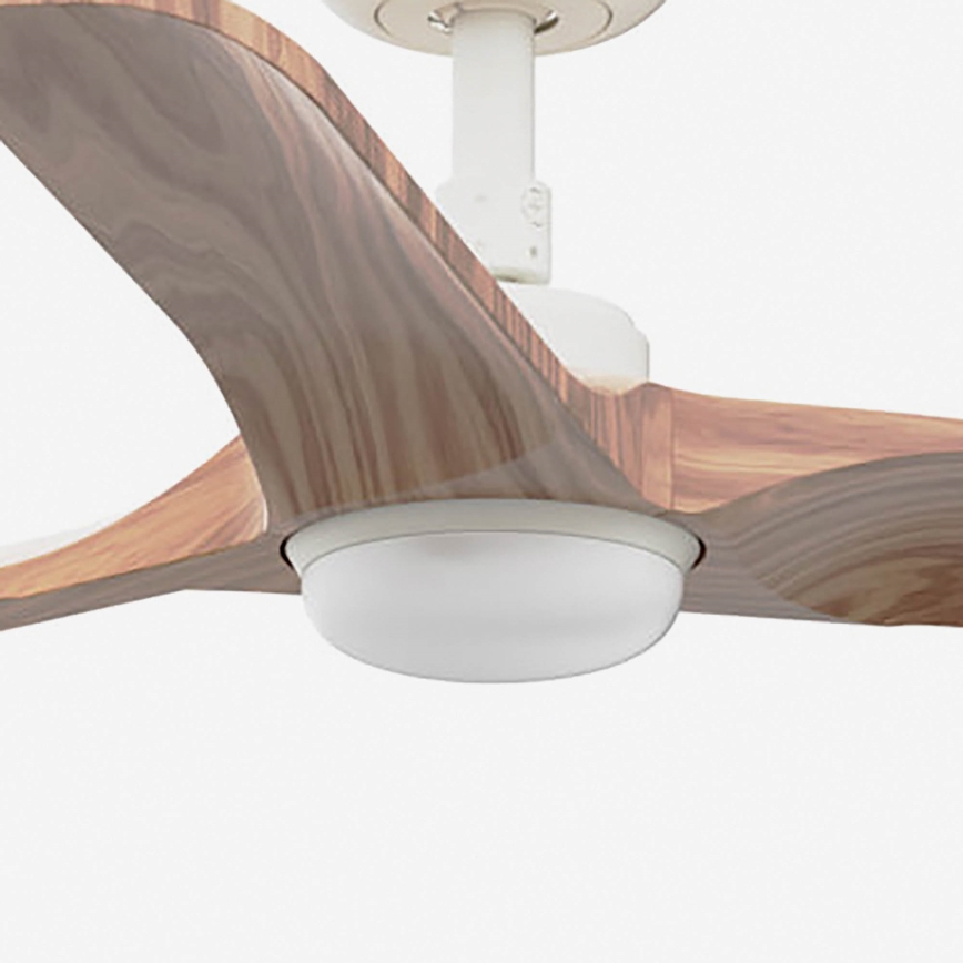 FARO 33805WT-1TW - LED Ściemnialny wentylator sufitowy HEYWOOD S LED/10W/230V 2700/4000/6000K drewno/biały śr. 90 cm Wi-Fi Tuya + pilot zdalnego sterowania