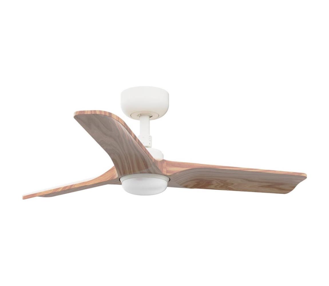 FARO 33805WT-1TW - Ściemnialny wentylator sufitowy LED HEYWOOD S 10W/230V, drewno/biały, śr. 90 cm WT + pilot
