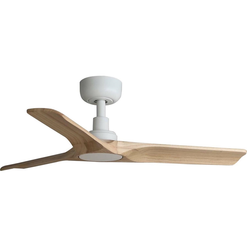 FARO 33805WT - Wentylator sufitowy HEYWOOD S drewno/biały śr. 90 cm Wi-Fi Tuya + pilot zdalnego sterowania