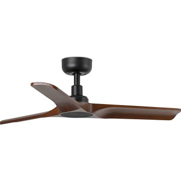 FARO 33806WT - Wentylator sufitowy HEYWOOD S drewno/czarny śr. 90 cm Wi-Fi Tuya + pilot zdalnego sterowania